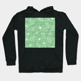 Dainty Green Floral Pattern Hoodie